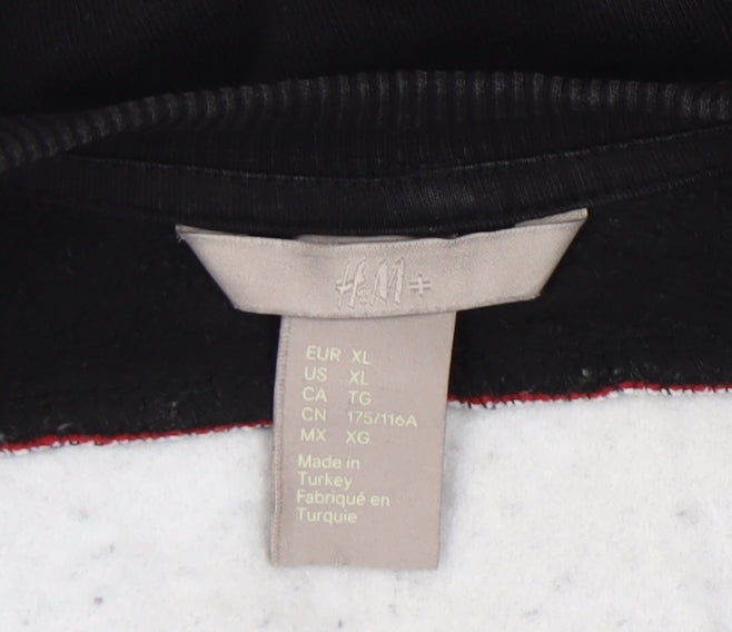H&M Unisex Black Pullover Sweatshirt L Casual