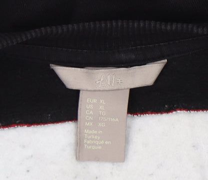 H&M Unisex Black Pullover Sweatshirt L Casual