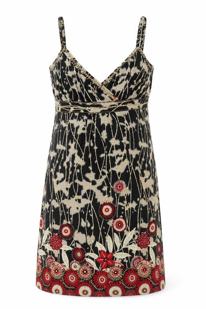 Debenhams Black Floral Slip Dress - Size 10