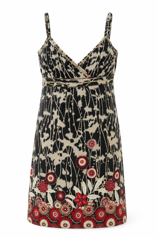 Front view of Debenhams Black Floral Slip Dress -, size 10