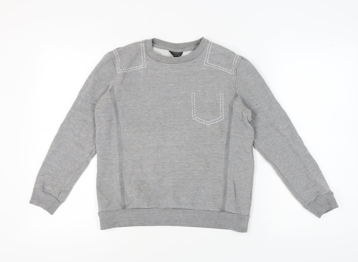 Topshop Women's Grey Crew Neck Pullover Sweatshirt Size 6
