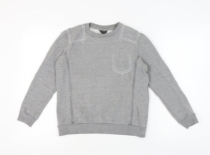 Topshop Women's Grey Crew Neck Pullover Sweatshirt Size 6