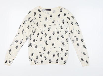 Womens UK Size 12 Marks and Spencer Ivory Pullover Jumper