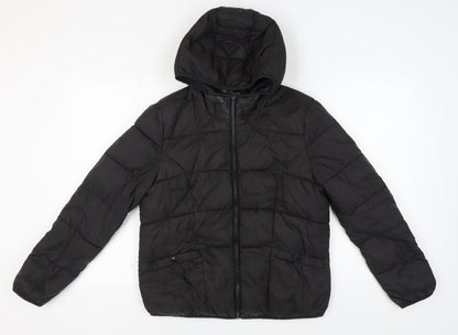 Womens UK Size 14 Miss Selfridge Black Puffer Jacket