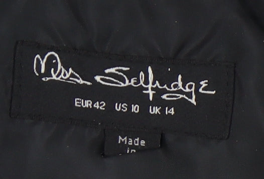Womens UK Size 14 Miss Selfridge Black Puffer Jacket