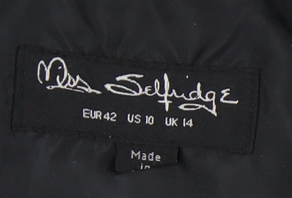 Womens UK Size 14 Miss Selfridge Black Puffer Jacket