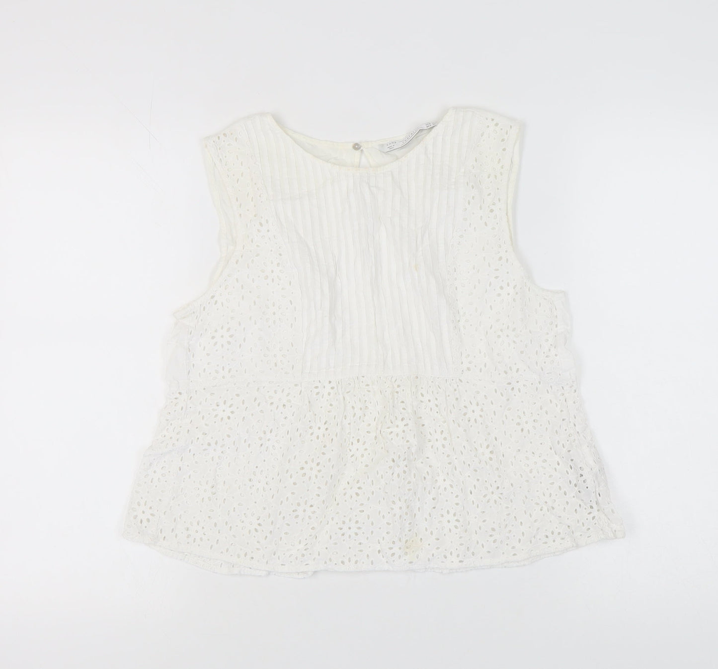 Womens UK Size M Zara White Basic Blouse
