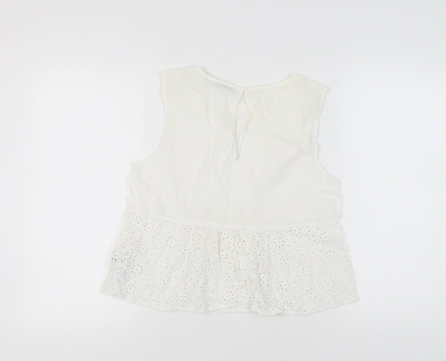 Womens UK Size M Zara White Basic Blouse