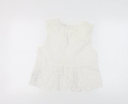 Womens UK Size M Zara White Basic Blouse