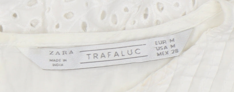 Womens UK Size M Zara White Basic Blouse