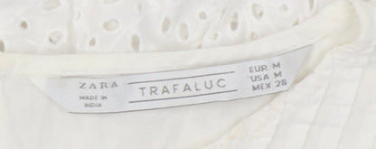 Womens UK Size M Zara White Basic Blouse