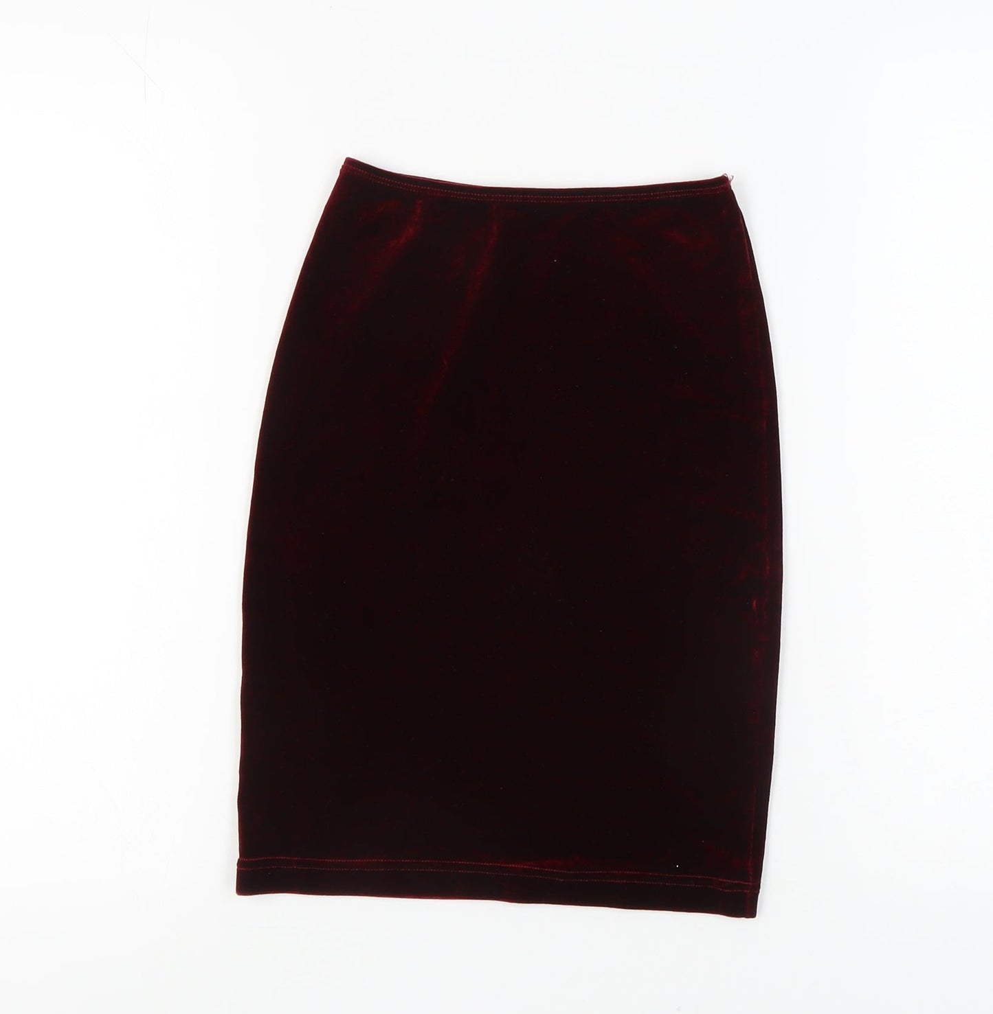 American Apparel Women's Red Velvet Pencil Skirt S