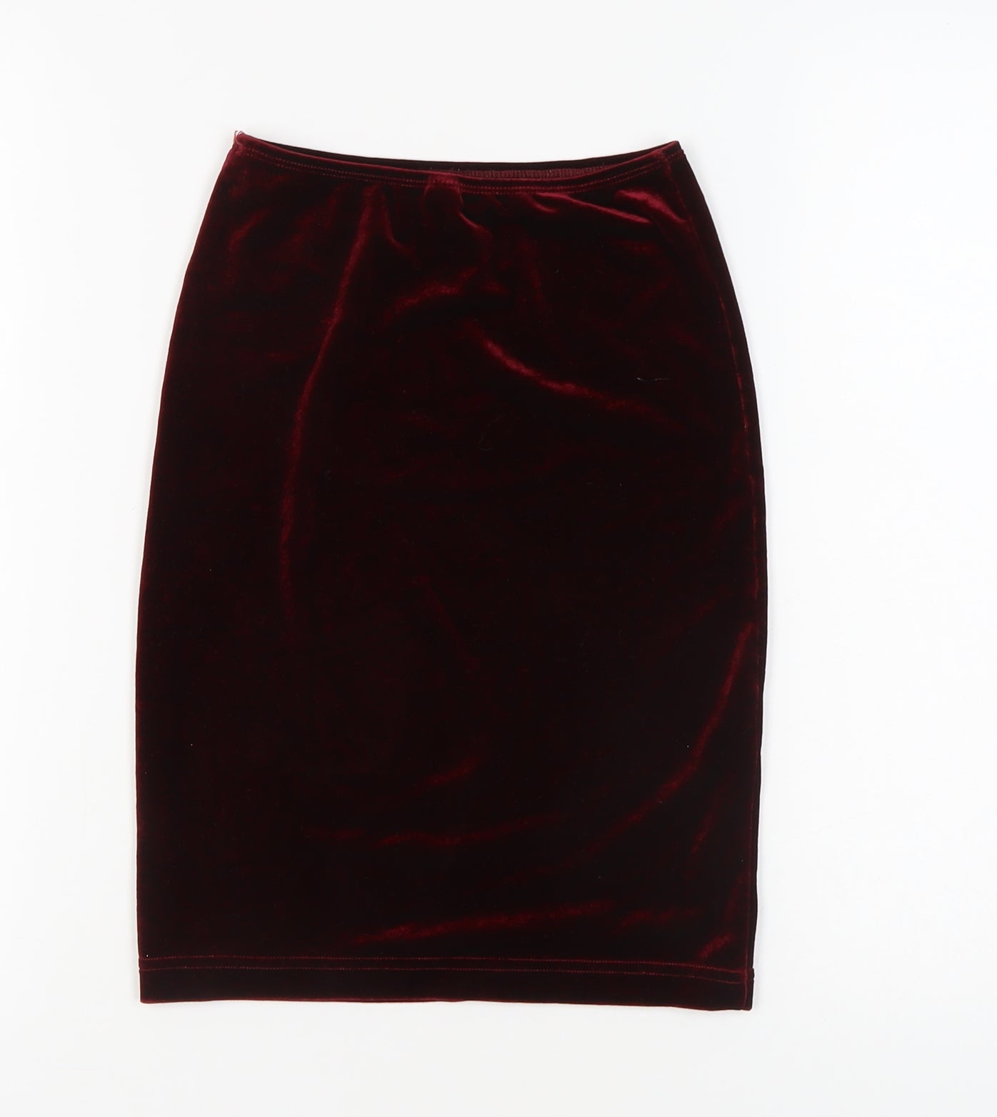 American Apparel Women's Red Velvet Pencil Skirt S