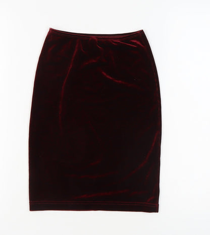 American Apparel Women's Red Velvet Pencil Skirt S