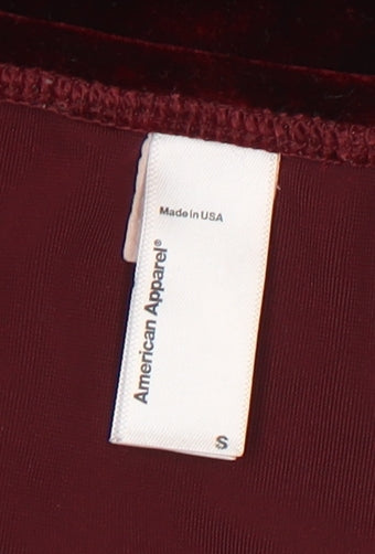 American Apparel Women's Red Velvet Pencil Skirt S