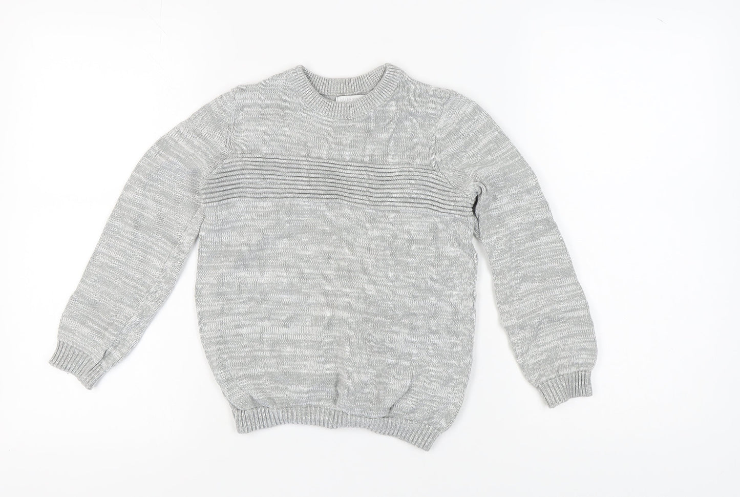 Bluezoo Boys Grey Cotton Pullover Jumper, 8-9 Years