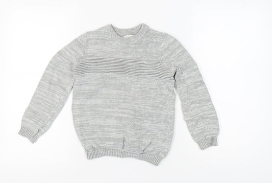 Bluezoo Boys Grey Cotton Pullover Jumper, 8-9 Years