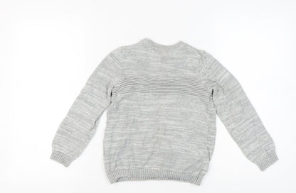 Bluezoo Boys Grey Cotton Pullover Jumper, 8-9 Years