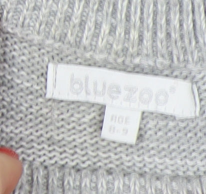 Bluezoo Boys Grey Cotton Pullover Jumper, 8-9 Years