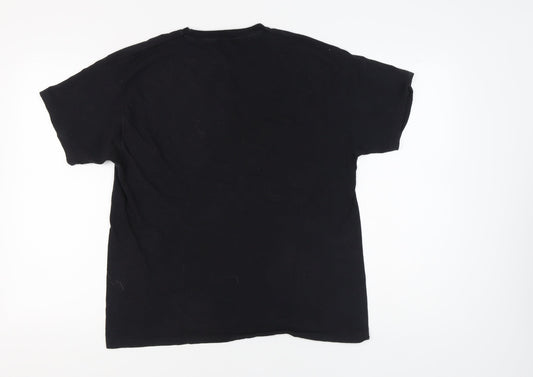 Boohoo Women's Black Graphic T-Shirt Medium