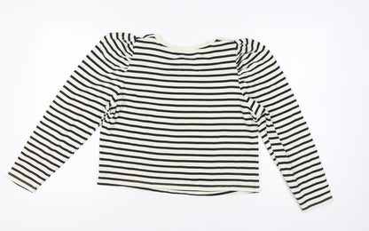 Zara Women's Black L Striped Sweatshirt