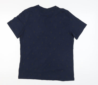 CASUAL FRIDAY Men's Blue Geometric T-Shirt, Size L