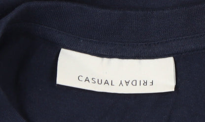CASUAL FRIDAY Men's Blue Geometric T-Shirt, Size L