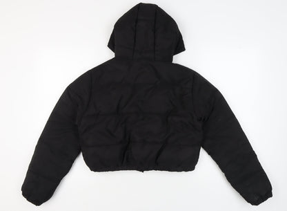 Boohoo Women's Black Puffer Jacket Size 14