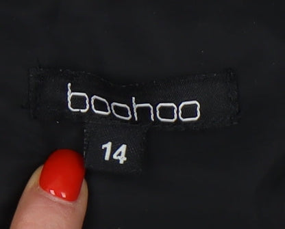 Boohoo Women's Black Puffer Jacket Size 14