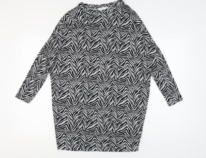 Apricot Women's Black Zebra Print Dress Size 10