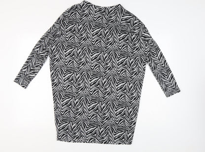 Apricot Women's Black Zebra Print Dress Size 10