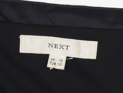 Next Women's Black Sheath Dress Size 12 Sleeveless Party Wear