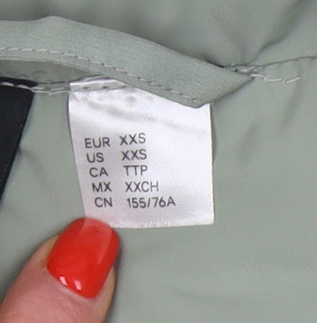 Womens UK Size 2XS H&M Green Puffer Jacket