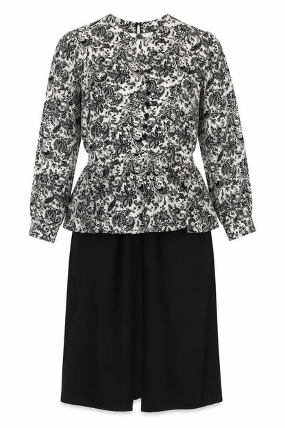 St Michael Women's Black & White Paisley Dress Sz 10