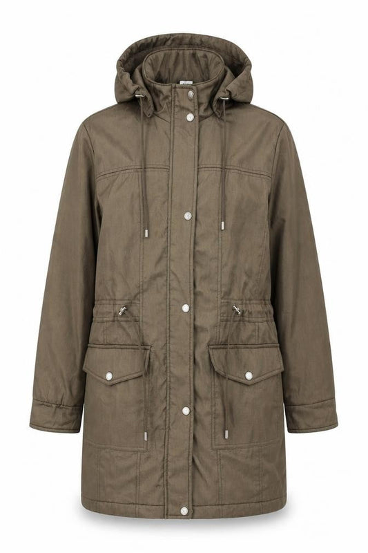 Womens UK Size 12 Classic Brown Parka Coat