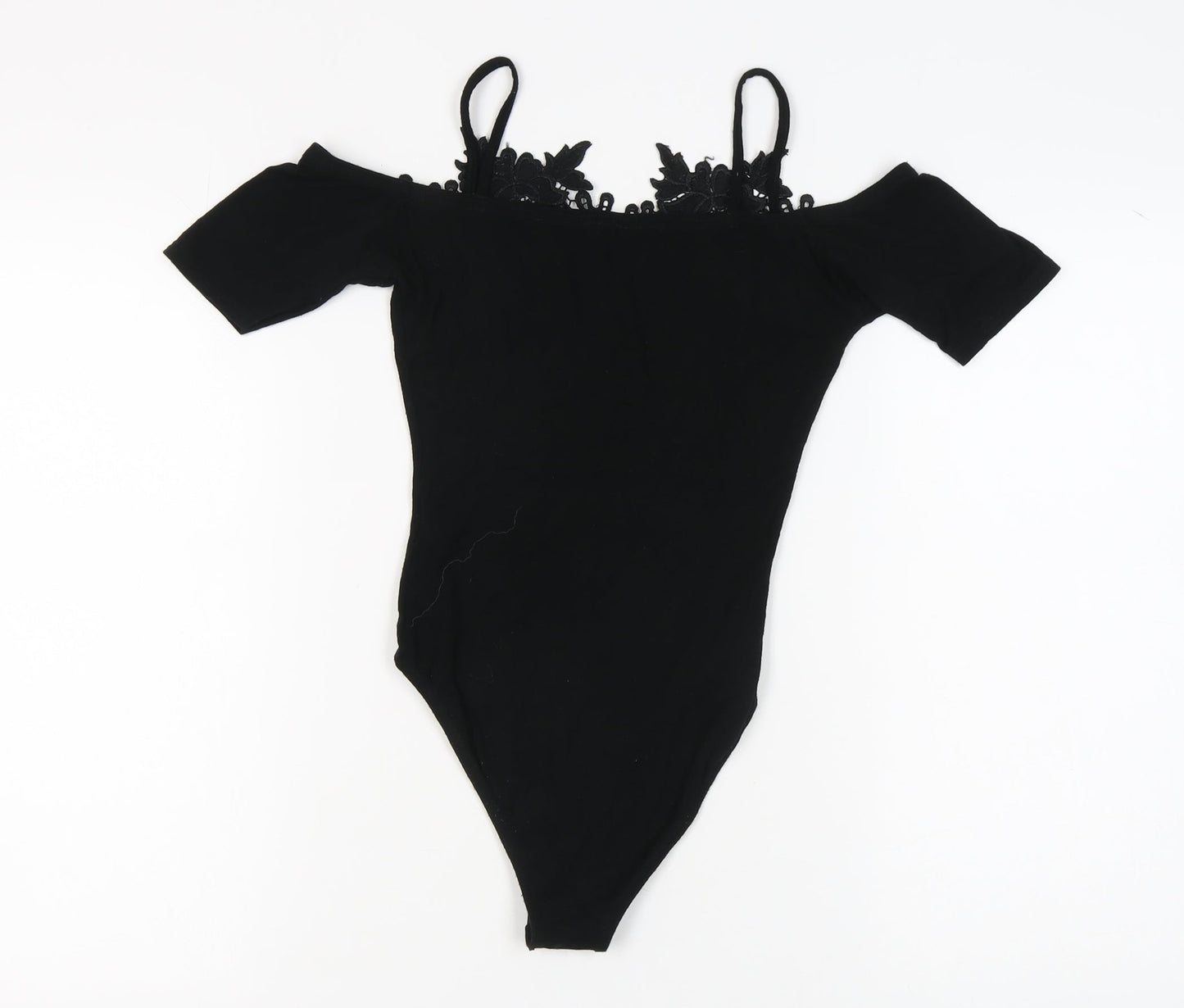 Miss Selfridge Women's Black Lace Bodysuit Size 8 Petite