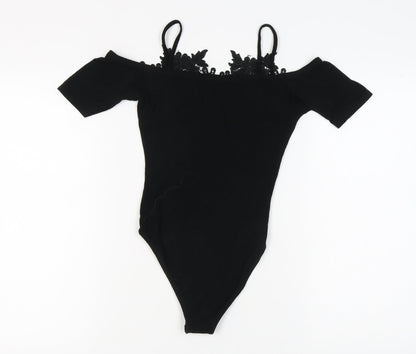 Miss Selfridge Women's Black Lace Bodysuit Size 8 Petite