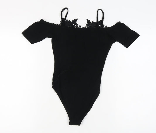 Miss Selfridge Women's Black Lace Bodysuit Size 8 Petite