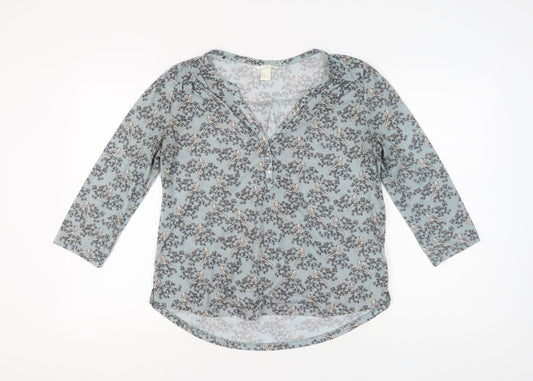 Womens UK Size 12 H&M Blue Basic Blouse