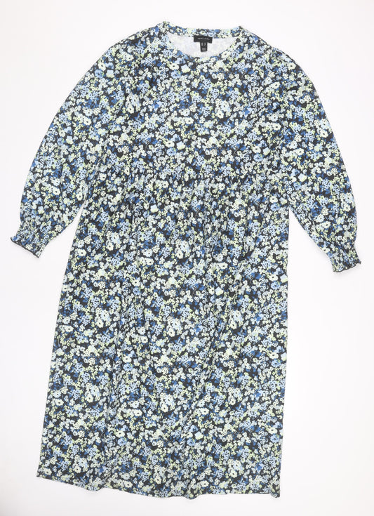 New Look Women's Blue Floral Dress Size 12