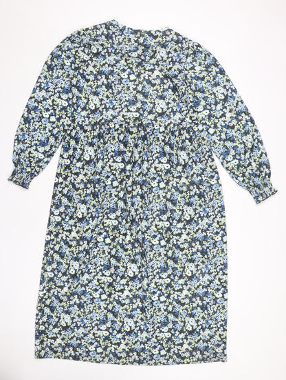 New Look Women's Blue Floral Dress Size 12