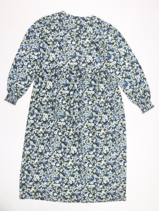 New Look Women's Blue Floral Dress Size 12