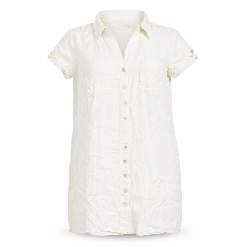 Per Una Women's Ivory Shirt Dress Size 18 Collared Cotton