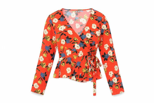 Womens UK Size 6 ASOS Multicoloured Wrap Blouse