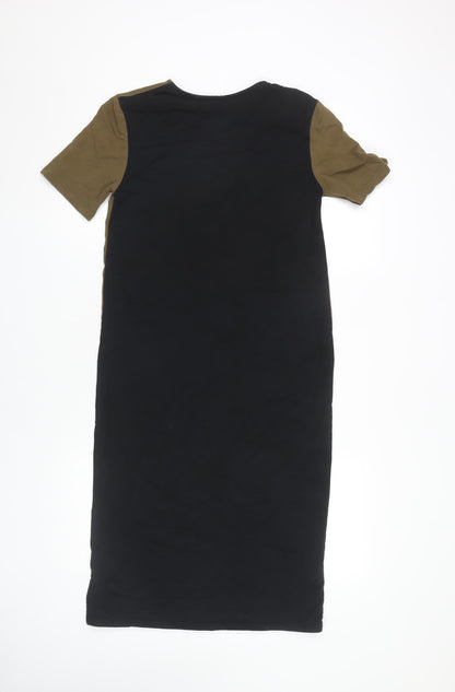 Zara Women's Colourblock Midi Shift Dress, Size 8
