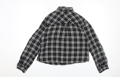 Womens UK Size 10 Marks and Spencer Black Basic Button-Up