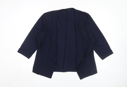 Quiz Womens Blue Jacket UK Size 10 Long Sleeve