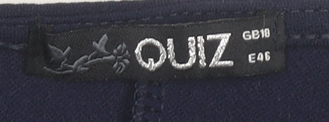 Quiz Womens Blue Jacket UK Size 10 Long Sleeve