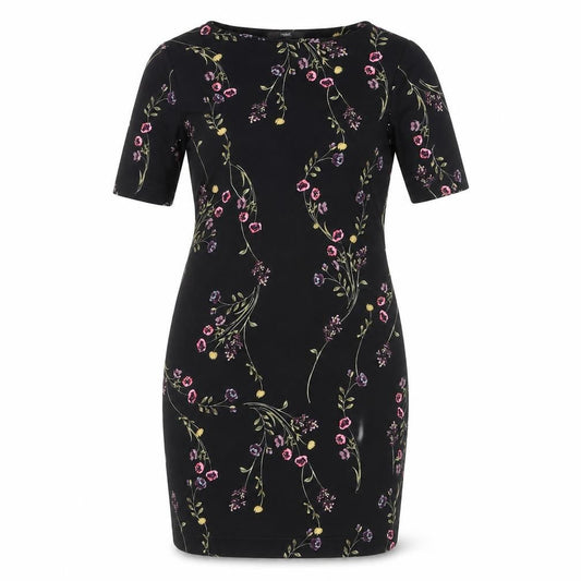 Next Women's Black Floral Sheath Dress, Size 12, Belted