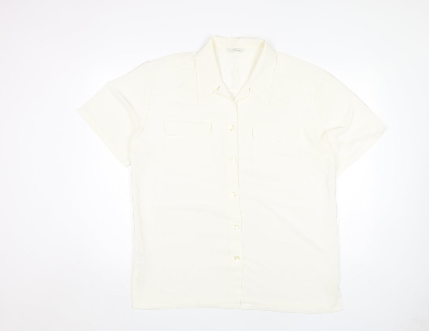 Womens UK Size 18 Marks and Spencer Ivory Basic Button-Up
